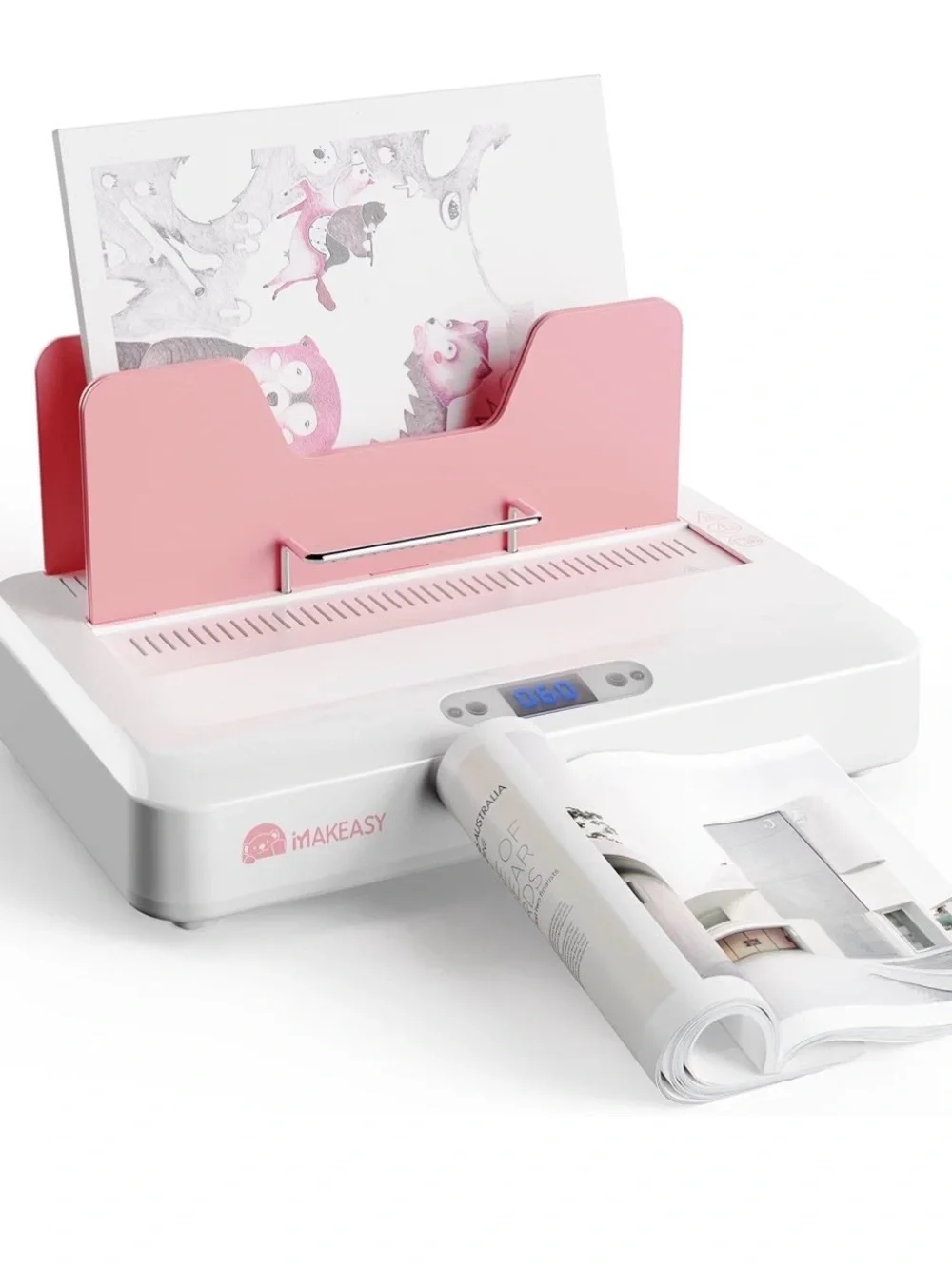 Makeasy Pink Thermal Binding Machine 500 Sheets Capacity & 10 Pcs Binding Covers